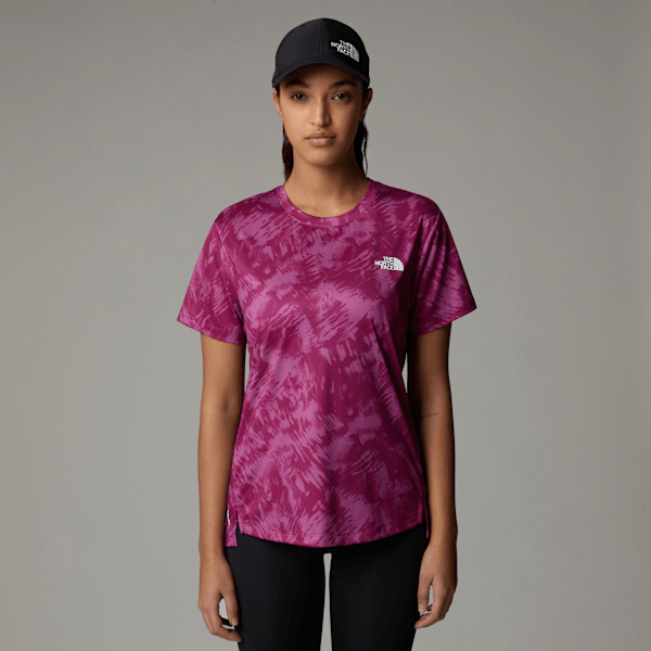 The North Face Flex T-shirt Mit Aufdruck Für Damen Cyber Berry Waterfall Print Größe XS female