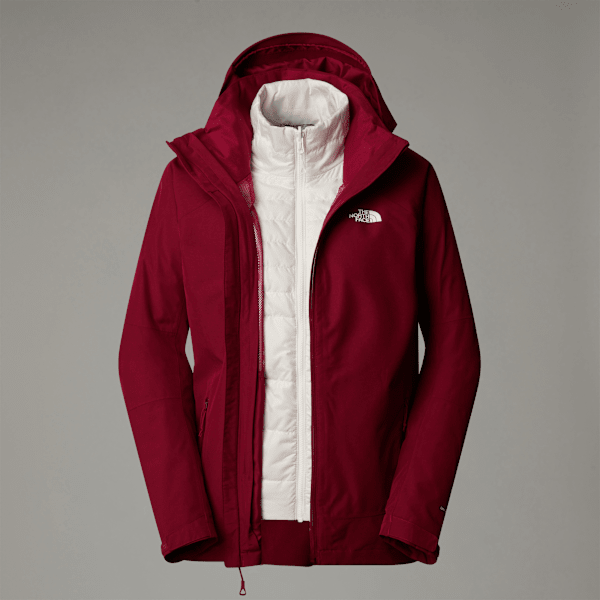 The North Face Inlux Triclimate Jacke Für Damen Beetroot Dark Heather-white Dune Größe XS female