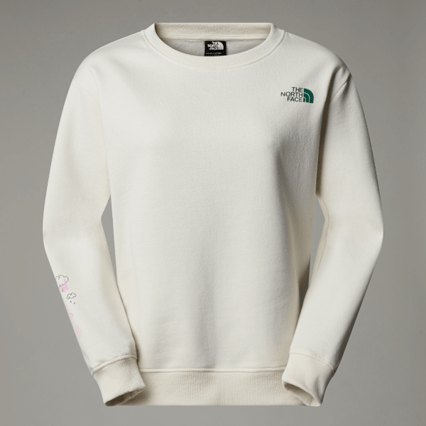 The North Face Outdoor Relaxt Geschnittenes Sweatshirt Mit Multi-grafik Für Damen White Dune-evergreen Größe L female