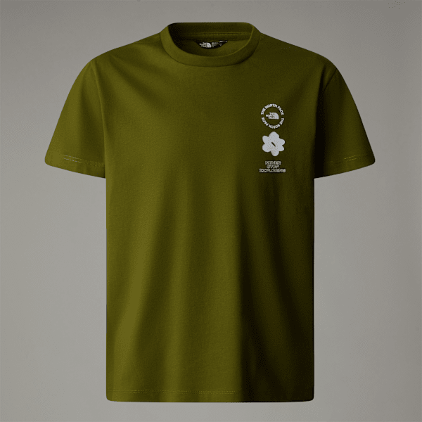 The North Face Flower Relaxt Geschnittenes T-shirt Mit Grafik Für Mädchen Forest Olive Größe M female