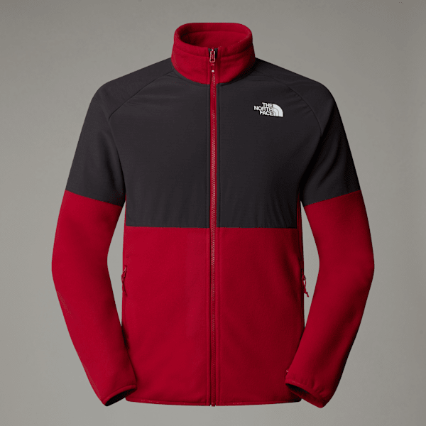 The North Face Glacier Fleece In Schwerer Qualität Mit Durchgehendem Rv Für Herren Garnet Red-asphalt Grey Größe S male