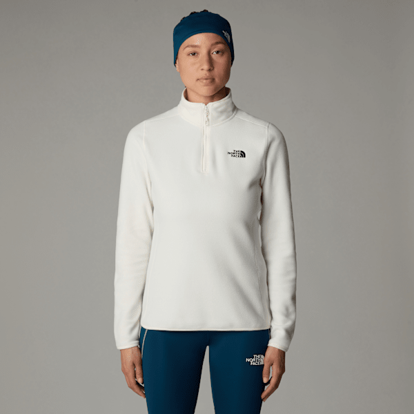 The North Face 100 Glacier Fleece Mit 1/4-langem Rv Für Damen White Dune-npf Größe M female