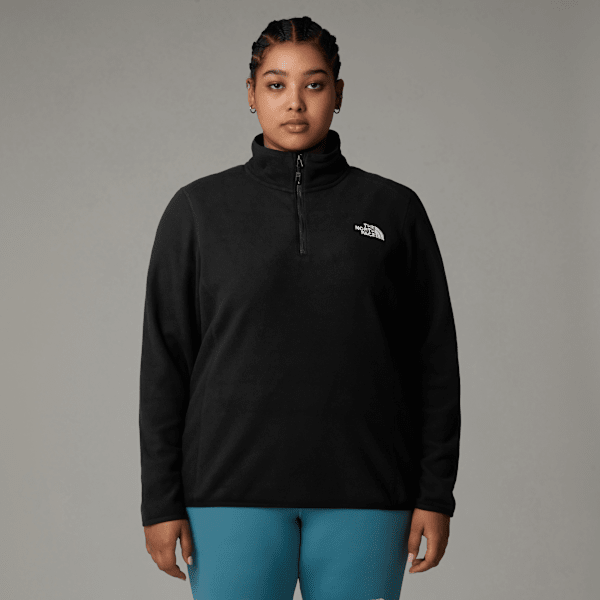 The North Face 100 Glacier Fleece Mit 1/4-langem Rv In Übergröße Für Damen Tnf Black-npf Größe 2X female