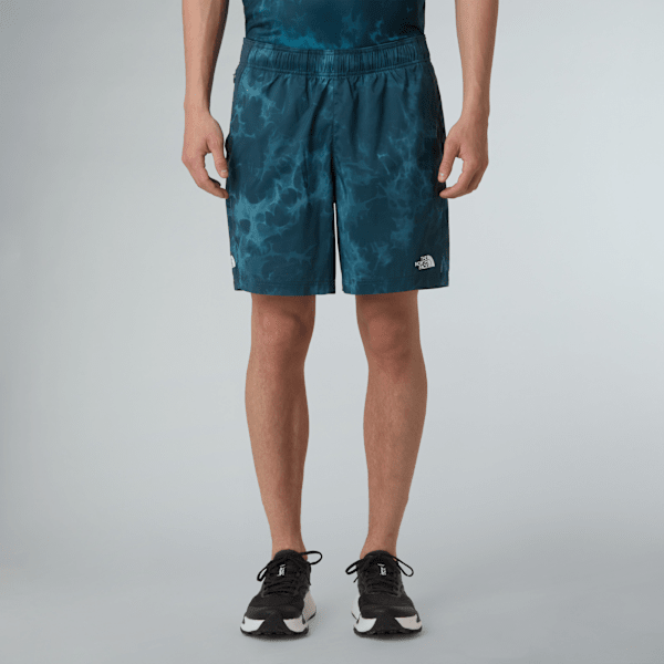 The North Face 24/7 17,8cm Lange Shorts Mit Aufdruck Für Herren Deep Cypress Light Refractions Print Größe  male