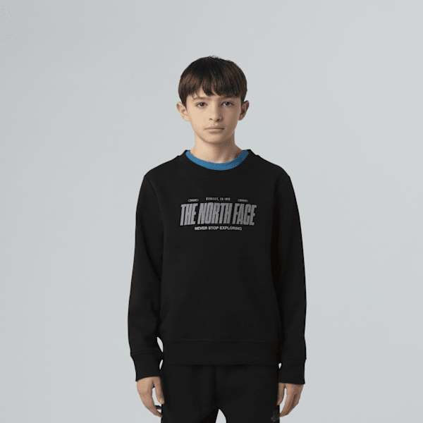 The North Face Boys’ Reflective Logo Relaxed Sweatshirt Tnf Black Size XL male