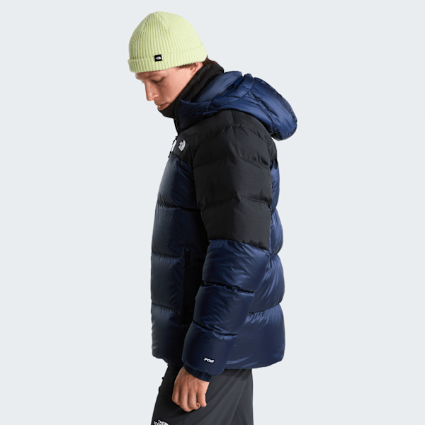 Veste en duvet à capuche Diablo 2.0 pour homme Estate Blue Black Heather-TNF Black-Recycled Down