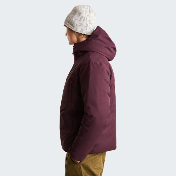 Veste à capuche en duvet Mountain Range pour homme Deep Burgundy