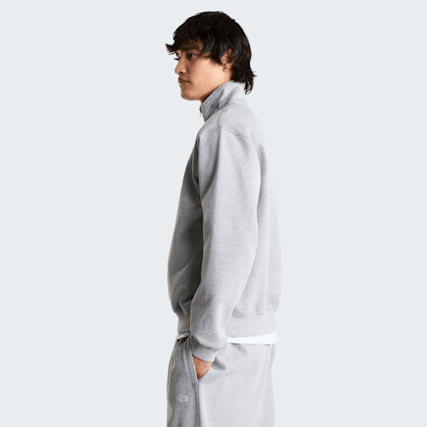 Sweat à col zippé décontracté Essential Simple Dome pour homme TNF Pale Grey Heather