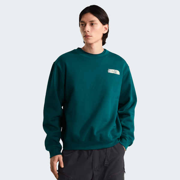 Sweat graphique décontracté Retro Trail pour homme Pacific Teal