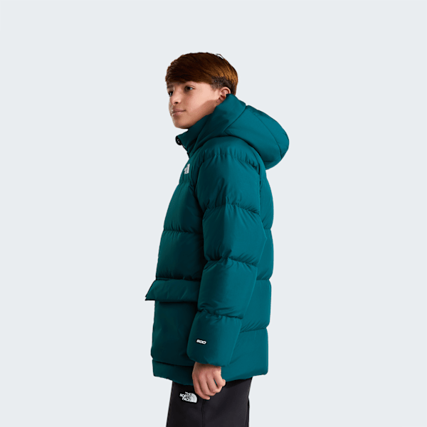 Parka courte en duvet et polaire North pour enfant Pacific Teal