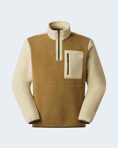 Giacca in pile Yumiori con cerniera a 14 da uomo TNF CedarDesert StoneNew Taupe Green hero