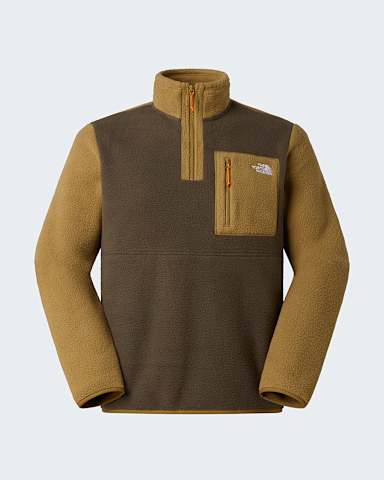 Mens Yumiori 14 Zip Fleece Jacket TNF New Taupe GreenCedarDust Orange hero