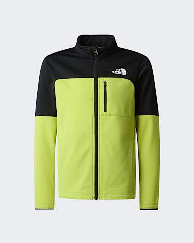 Teens Hike FullZip Midlayer Jacket TNF TNF BlackFizz Lime hero