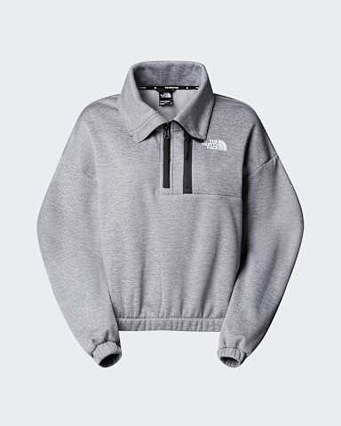 Womens Mountain Athletics 14 Zip Funnel Neck Fleece TNF TNF Pale Grey HeatherMeld Grey hero