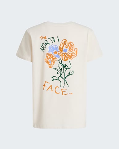 Modzieowy luny Tshirt Flower Scribble TNF White DuneDust Orange alt1