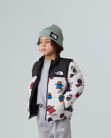 Veste imprime 1996 Retro Nuptse pour enfant TNF TNF White  Nuptse Bear Print ALT3