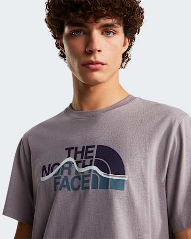 Mens Mountain Line Regular Graphic TShirt TNF Transcendent Grey alt4
