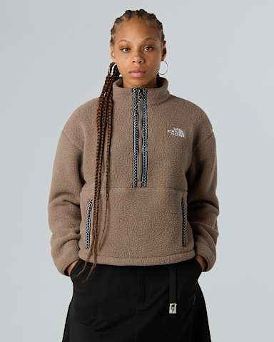Womens TNF Fleeski 14 Zip Pullover Fleece TNF Mocha Brown alt4