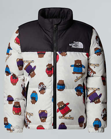 Veste imprime 1996 Retro Nuptse pour enfant TNF TNF White  Nuptse Bear Print HERO