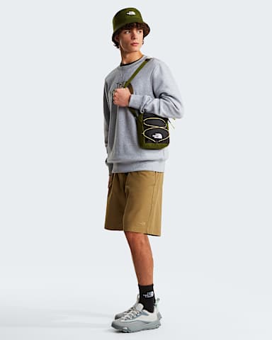 Mens Drew Peak Sweatshirt TNF TNF Light Grey HeatherNew Taupe Green ALT1