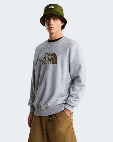 Mens Drew Peak Sweatshirt TNF TNF Light Grey HeatherNew Taupe Green HERO
