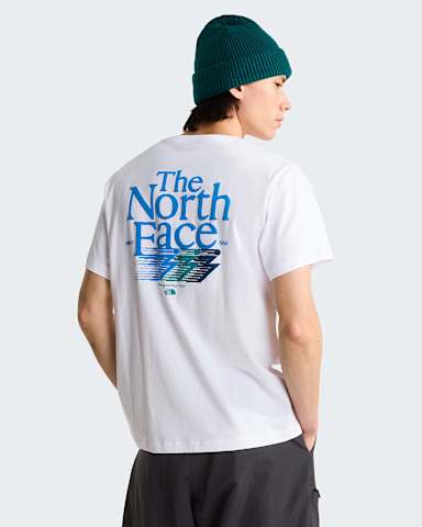 Mens Retro Trail Relaxed Graphic TShirt TNF TNF White HERO