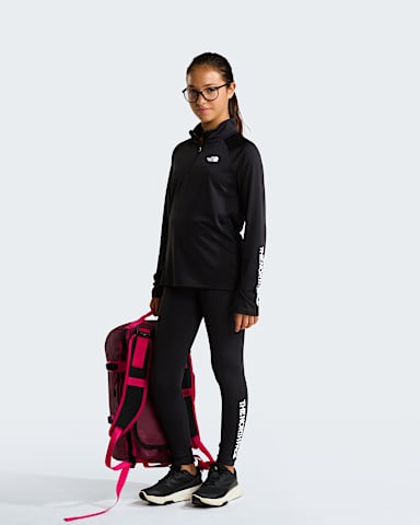 Girls Flex Graphic 14 Zip LongSleeve Top TNF TNF Black ALT1