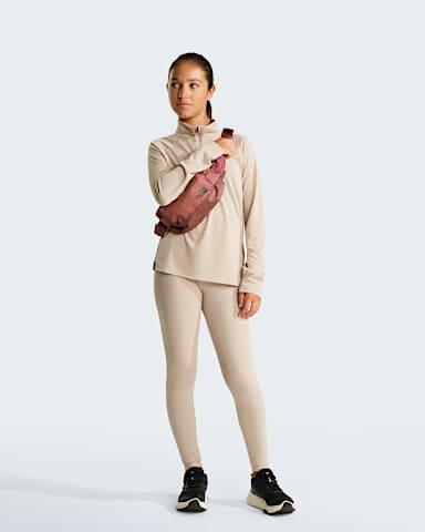 Flex Graphic Top met lange mouwen en kwartrits voor meisjes TNF Timeless Taupe ALT1