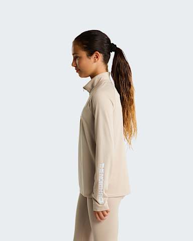 Flex Graphic Top met lange mouwen en kwartrits voor meisjes TNF Timeless Taupe ALT2