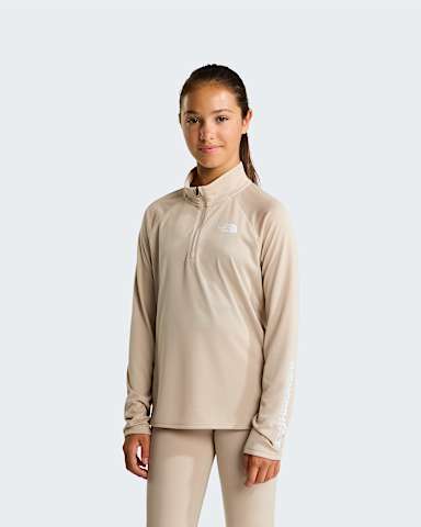 Flex Graphic Top met lange mouwen en kwartrits voor meisjes TNF Timeless Taupe HERO