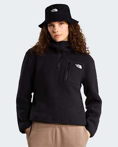Yumiori 14 Zip Novelty Hooded Fleece Jacket W TNF TNF Black hero