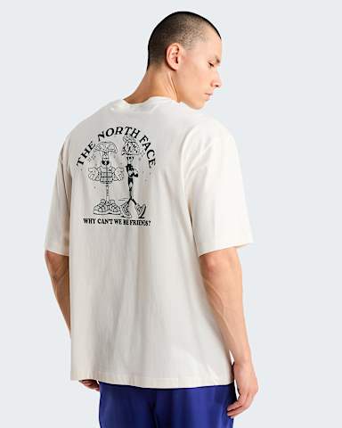 Mens Why Cant We Be Friends Oversized TShirt TNF White DuneHunter Green HERO