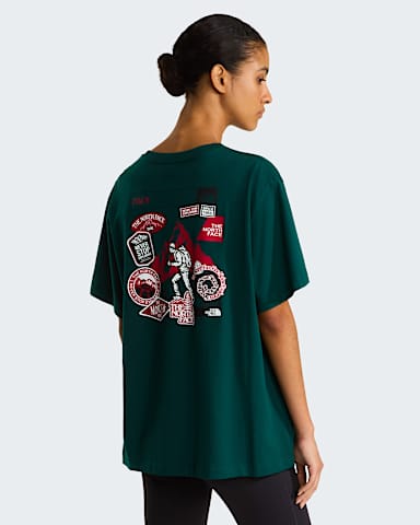Country Stickers Italy Relaxed TShirt Unisex TNF Hunter GreenTNF White HERO