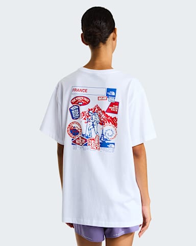 Country Stickers France Relaxed Tshirt Unisex TNF TNF WhiteTNF White HERO