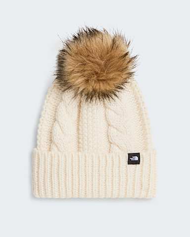 Dziecica czapka beanie z futrzanym pomponem OhMega TNF White Dune hero
