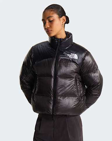 Womens Pertex Nuptse Reversible Jacket TNF LeadTNF Black hero