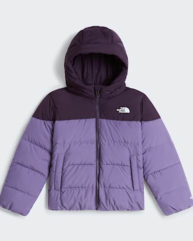 Kids Frost Fall Hooded Jacket TNF Endless DuskGrounded Plum hero