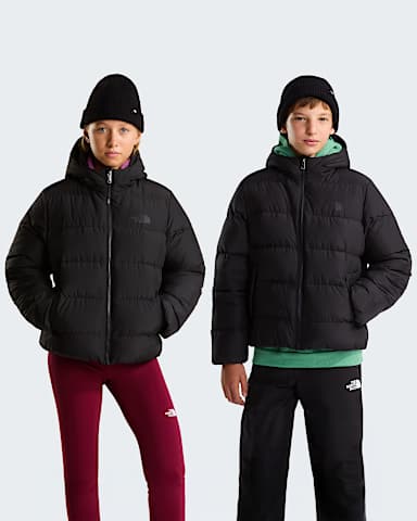 Chaqueta con capucha Frost Fall para jvenes TNF TNF Black hero