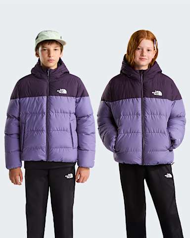 Teens Frost Fall Hooded Jacket TNF Endless DuskGrounded Plum hero
