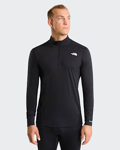 Camisola de manga comprida com fecho de correr de 14 TNF x Smartwool Merino para homem TNF TNF Black hero
