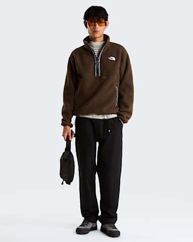 TNF Fleeskifleece met kwartrits voor heren TNF Dark Chestnut alt1