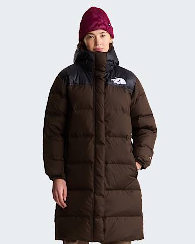 Parka Nuptse para mulher TNF Dark ChestnutTNF Black hero