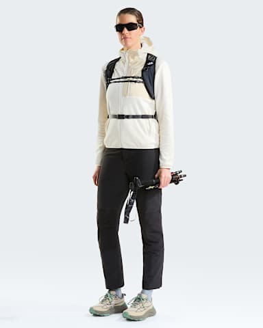 Giacca in pile con cappuccio TNF Performance da donna TNF White Dune Light HeatherDesert Stone alt1