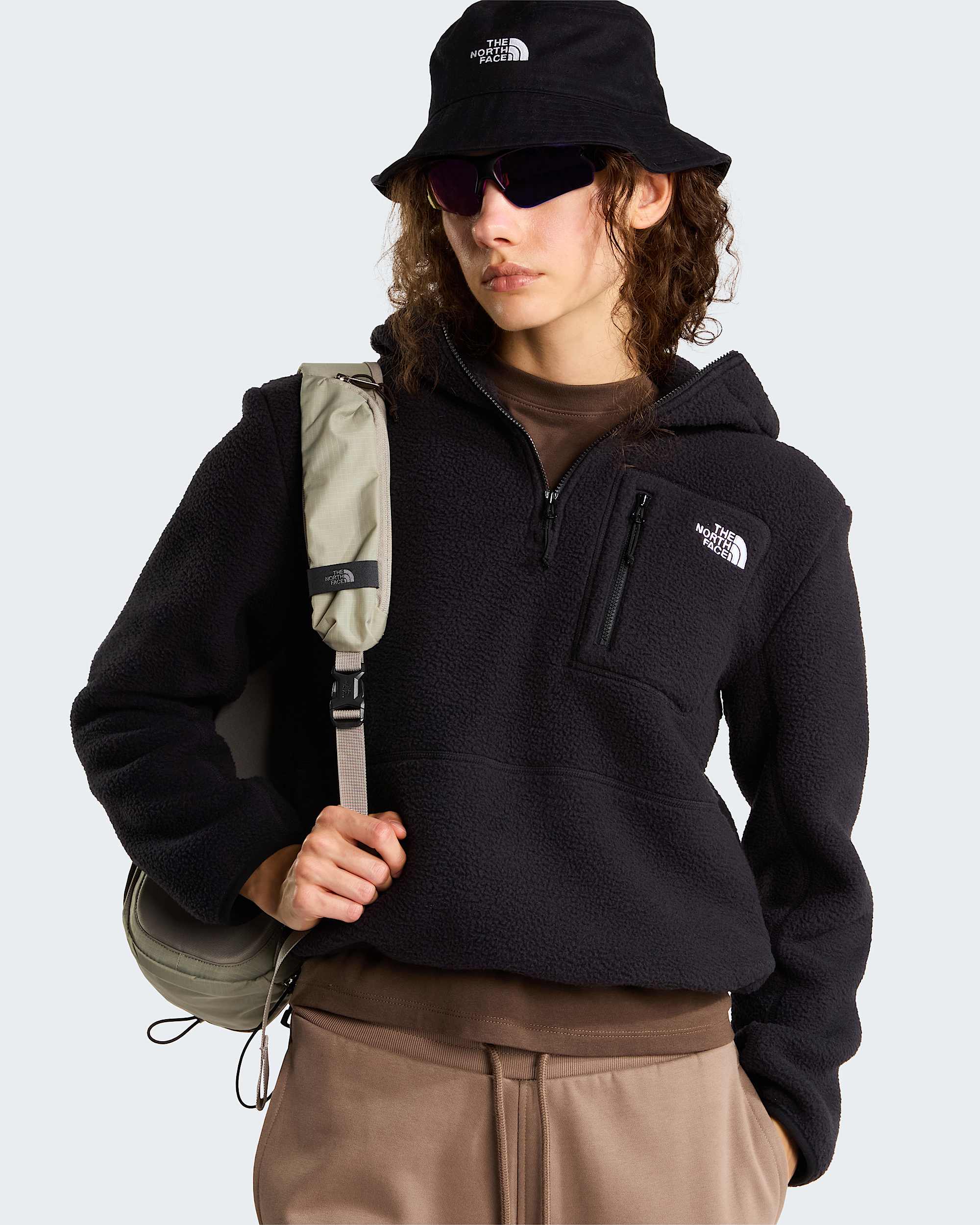 Yumiori 14 Zip Novelty Hooded Fleece Jacket W TNF alt6