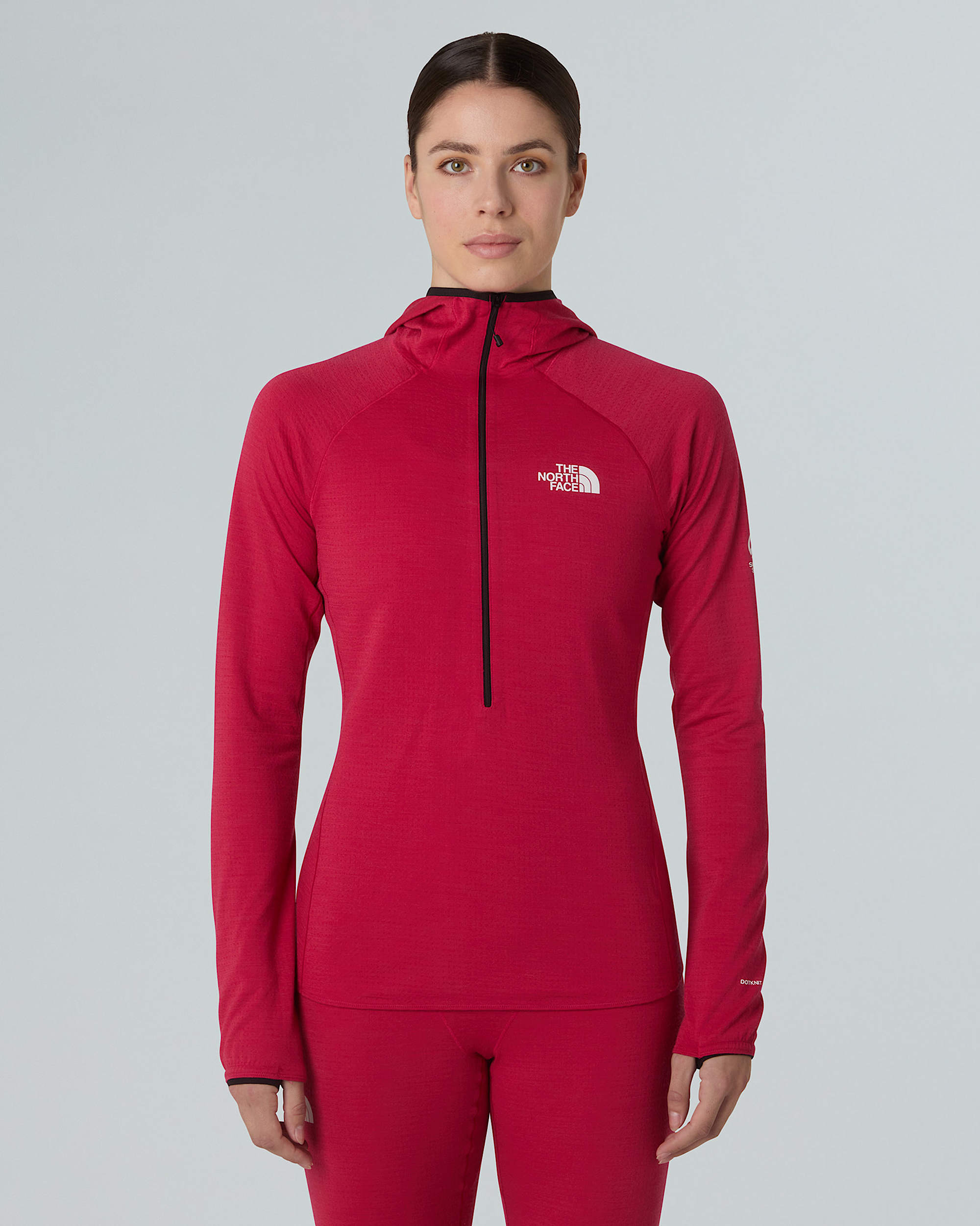 Summit DotKnit AMK Baselayer mit Kapuze fr Damen TNF HERO