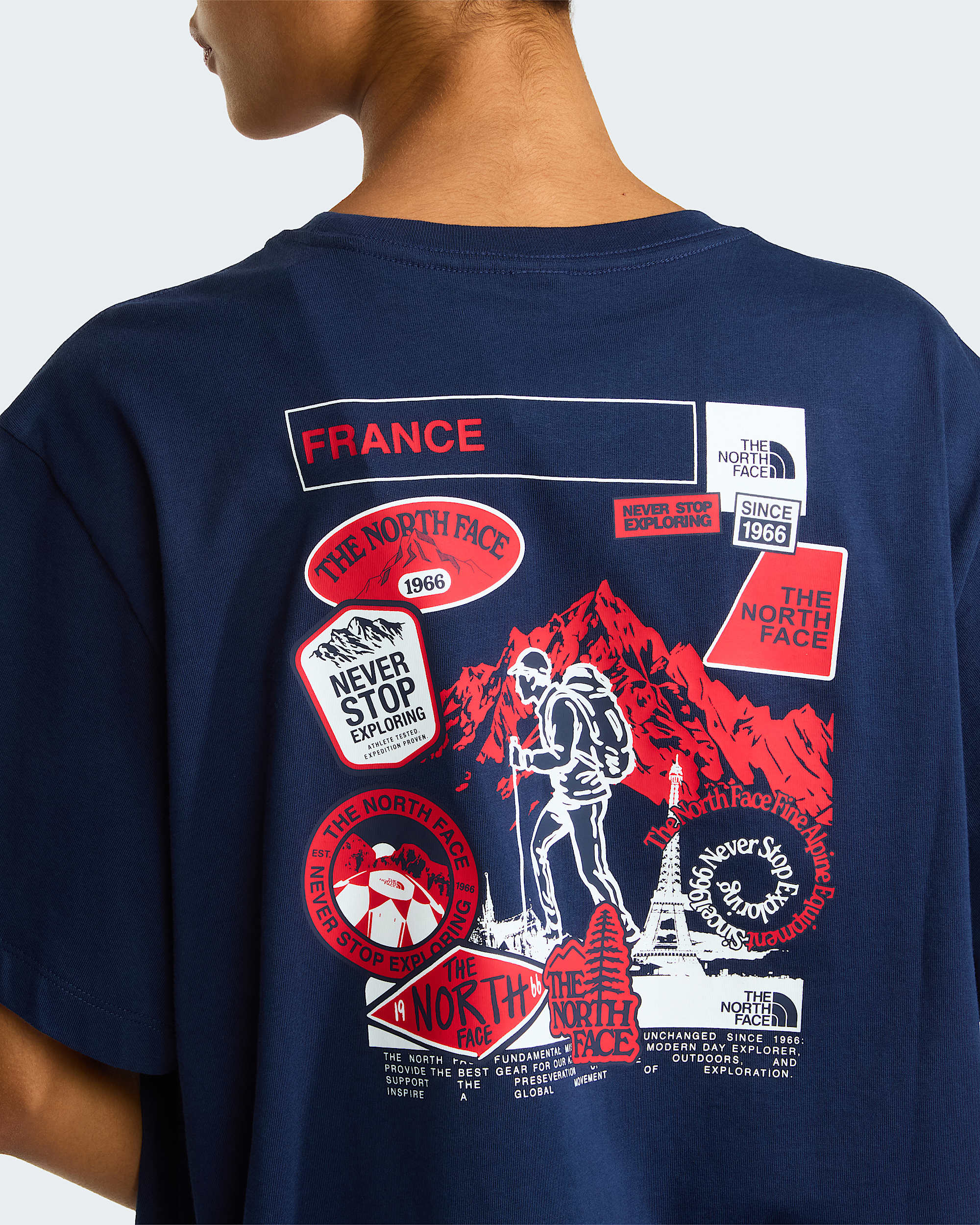 Country Stickers France Relaxed Tshirt Unisex TNF ALT5