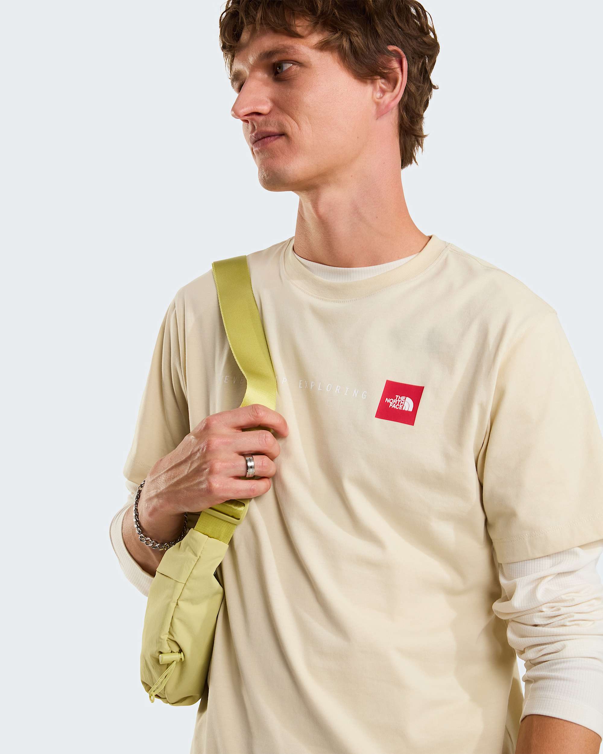 Camiseta recta Never Stop Exploring para hombre TNF alt9