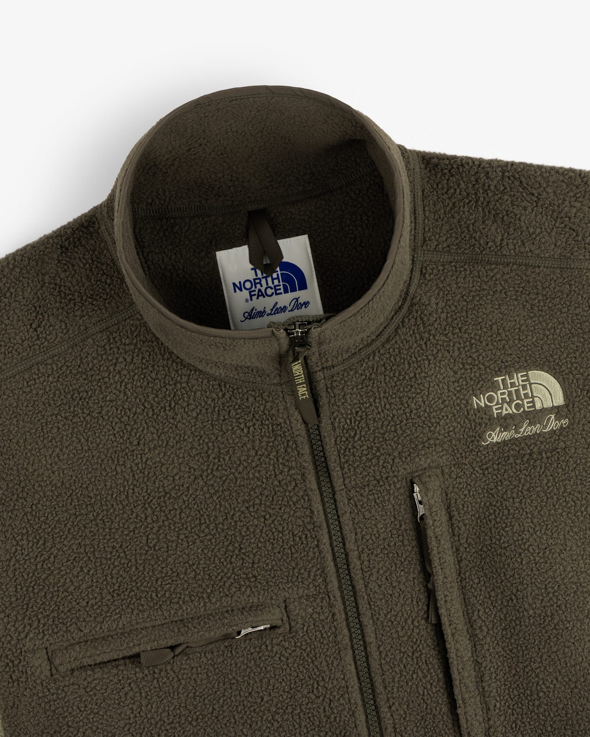 TNF X Aim Leon Dore Fleece 95 Denali jakke med halv lynls TNF alt1