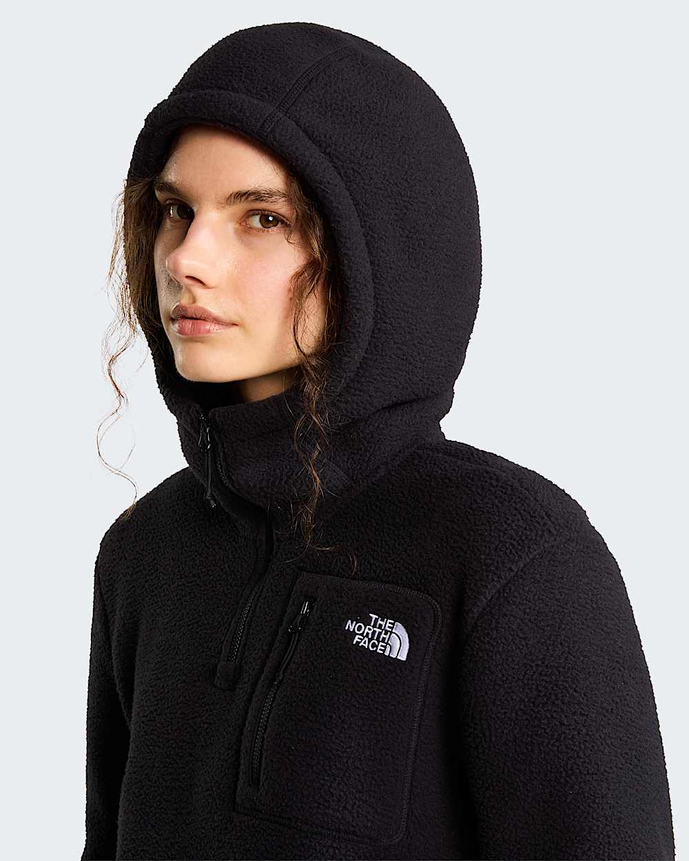 Yumiori 14 Zip Novelty Hooded Fleece Jacket W TNF alt4