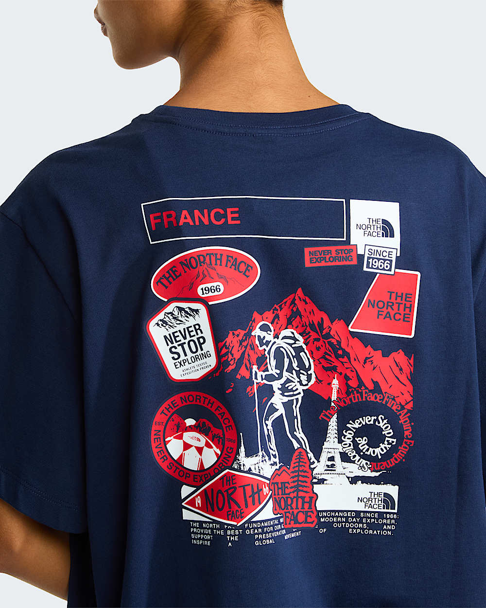 Country Stickers France Relaxed Tshirt Unisex TNF ALT5